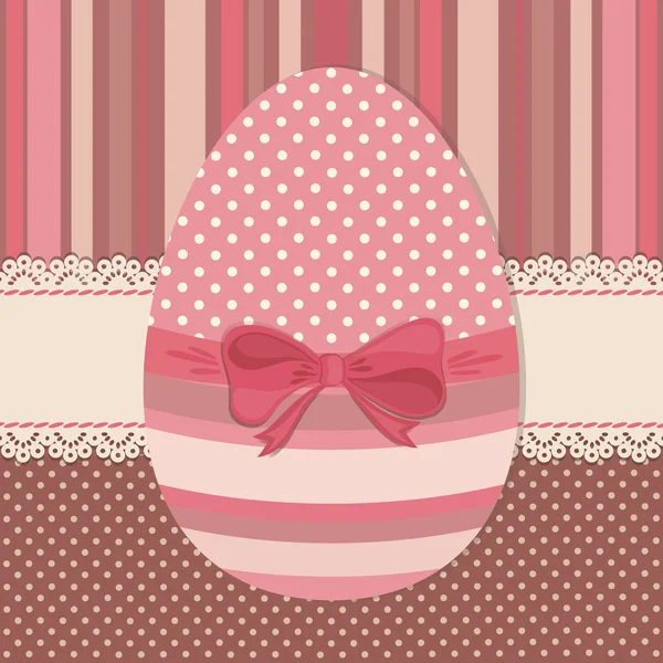 Easter greeting card with pink egg — Stock Vector