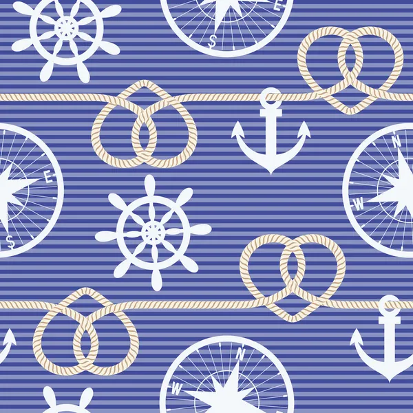 Nautical seamless pattern — Stock Vector