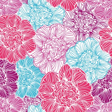 peonies çiçekler ile Seamless Modeli