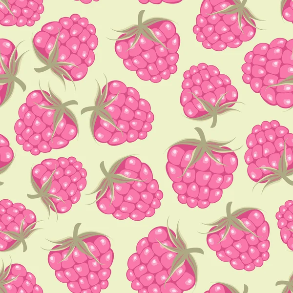 Modèle sans couture avec framboise rose — Image vectorielle