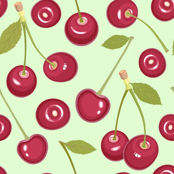 Seamless pattern with cherry — Stock Vector
