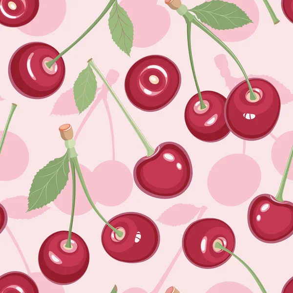 Seamless pattern with cherry — Stock Vector