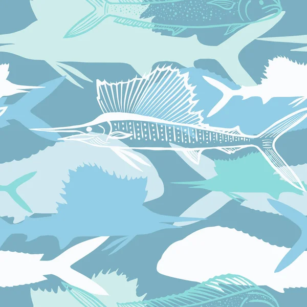 Abstraktes Pastellfarbenes Fischmuster Animal Camouflage Stil Hintergrund Vektorillustration — Stockvektor