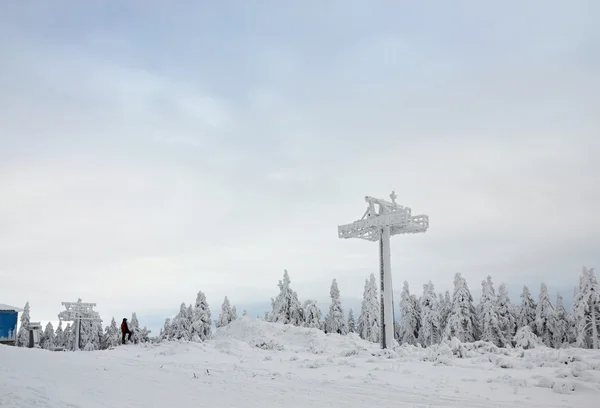 Winterlandschaft in der Tschechischen Republik klínovec — Stockfoto