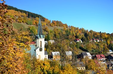 View of the town Jáchymov in Czech republic