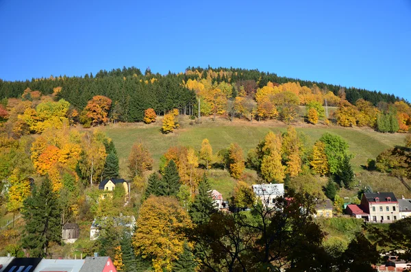 View of the town Jáchymov in Czech republic