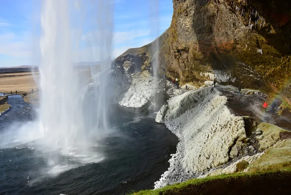 美丽的瀑布 seljalandsfoss 在冰岛 — 图库照片