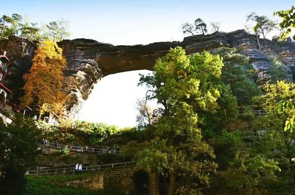 Nationaal park Tsjechische Zwitserland pravcice stenen poort — Stockfoto