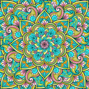 Mandala sanat süslemeleri renkli kare şekilli çizimler