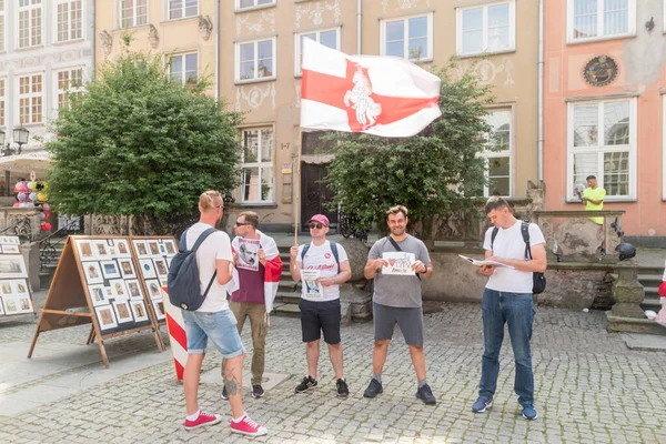Danzig Polen Juli 2021 Friedliche Proteste Für Die Freiheit Weißrussland — Stockfoto