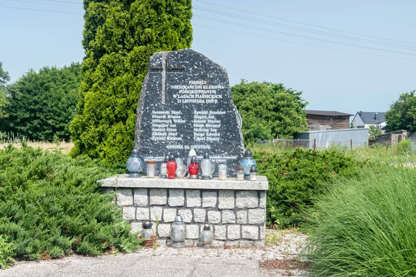Gdansk Polônia Julho 2021 Monumento Memória Dos Habitantes Klukow Assassinados — Fotografia de Stock