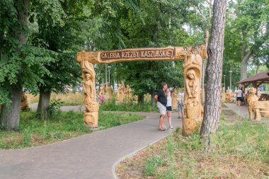 Hel, Polonya - 20 Temmuz 2021 Kashubian Heykel Galerisi.