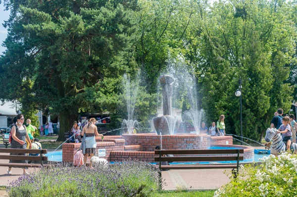 Jastrzebia Gora Poland July 2021 Water Fountain Summer Time Jastrzebia — Stock Photo, Image