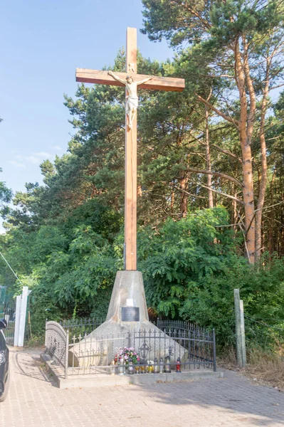 Wladyslawowo Polônia Julho 2021 Cruz Como Monumento Para Aqueles Que — Fotografia de Stock