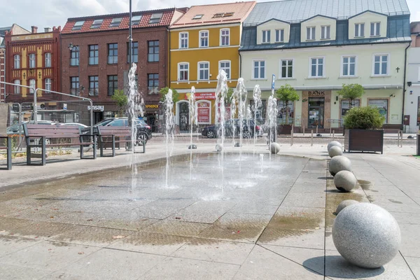 Starogard Gdanski Polsko Července 2021 Fontány Náměstí Starogard Gdanski — Stock fotografie