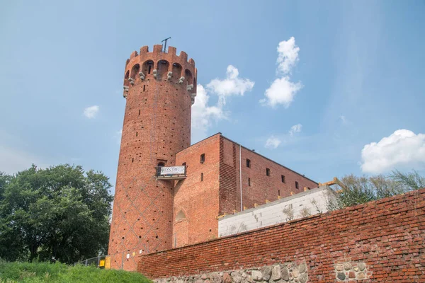 Swiecie Polen Juli 2021 Cirkelvormige Toren Bekroond Met Merlons Onderdeel — Stockfoto
