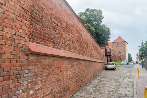 Chelmno Polonia Julio 2021 Podmurna Street Defences Wall —  Fotos de Stock