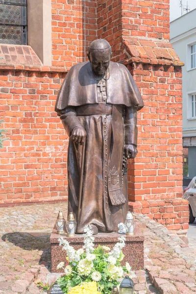 Starogard Gdanski Polônia Julho 2021 Estátua Papa João Paulo — Fotografia de Stock