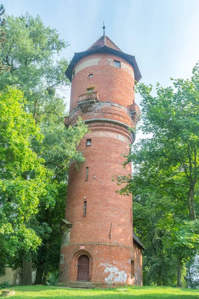 Sztum Polen Juli 2021 Ziegelsteinwasserturm — Stockfoto