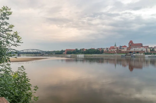 Vista Matutina Del Río Vístula Torun Polonia —  Fotos de Stock