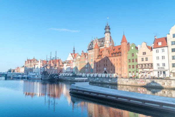 Gdansk Polônia Julho 2021 Beira Mar Rio Motlawa Histórica Cidade — Fotografia de Stock