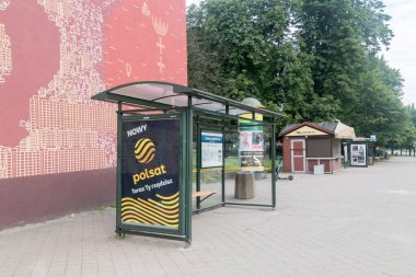 Gdansk, Polonya - 31 Temmuz 2021: Gdansk otobüs durağı.