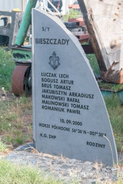 Gdynia, Polonya - 1 Ağustos 2021: Son deniz yatı Bieszczady 'nin açıklanamayan trajedisi.