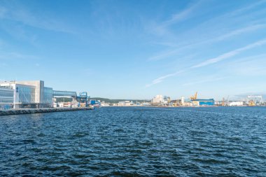Gdynia, Polonya - 1 Ağustos 2021: Gdynia Limanı.