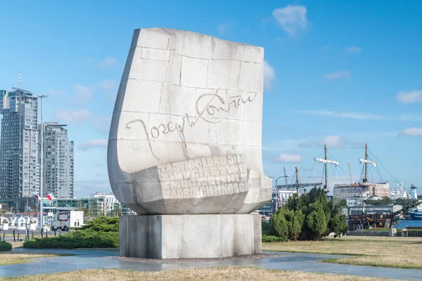Gdynia Polônia Agosto 2021 Monumento Joseph Conrad — Fotografia de Stock