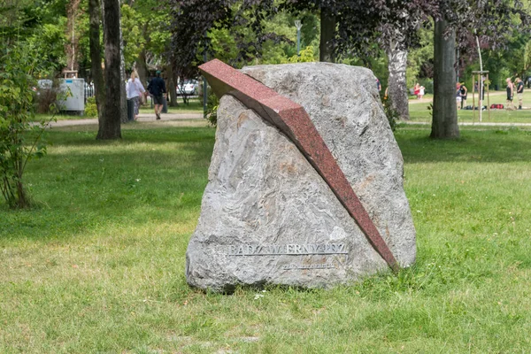 Sopot Polen August 2021 Obelisk Ehren Von Zbigniew Herbert — Stockfoto