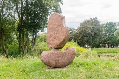 Gdansk, Polonya - 1 Ağustos 2021: Gdansk Oliwa Taş Sanatı.