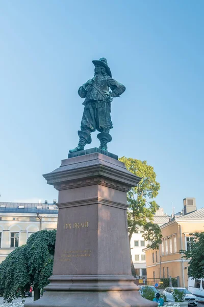 Turku Finnland August 2021 Das Brahe Denkmal Finnisch Pietari Brahen — Stockfoto