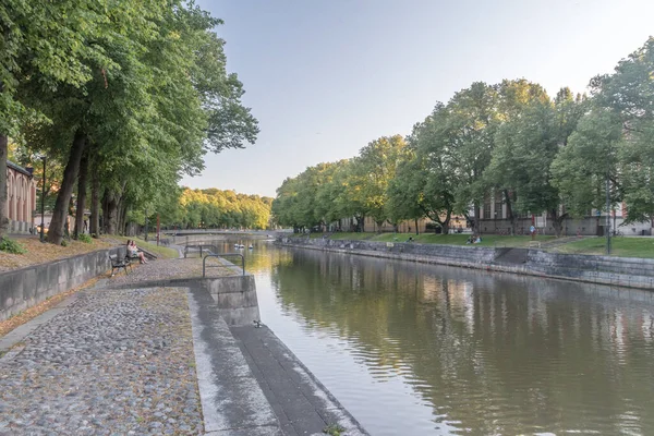 Turku Finlandia Sierpnia 2021 Piękny Letni Widok Rzekę Aura — Zdjęcie stockowe