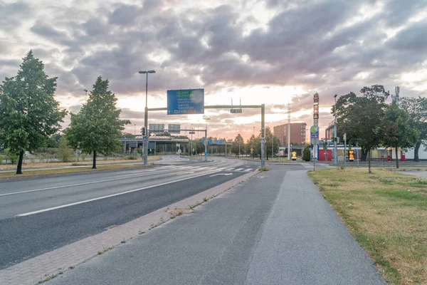 stock image Turku, Finland - August 5, 2021: Street view at sunrise time.