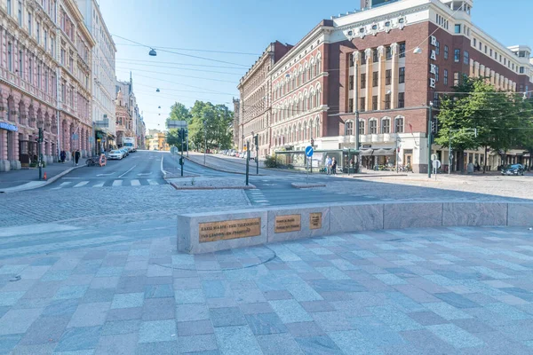 Helsinki Finlandia Agosto 2021 Vista Desde Plaza Erottaja — Foto de Stock