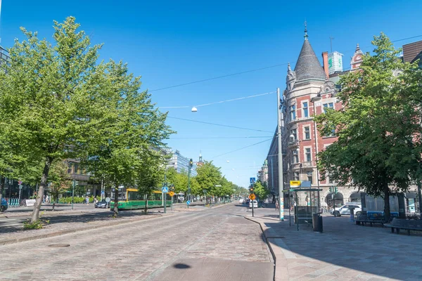 Helsinky Finsko Srpna 2021 Mannerheimintie Street View — Stock fotografie