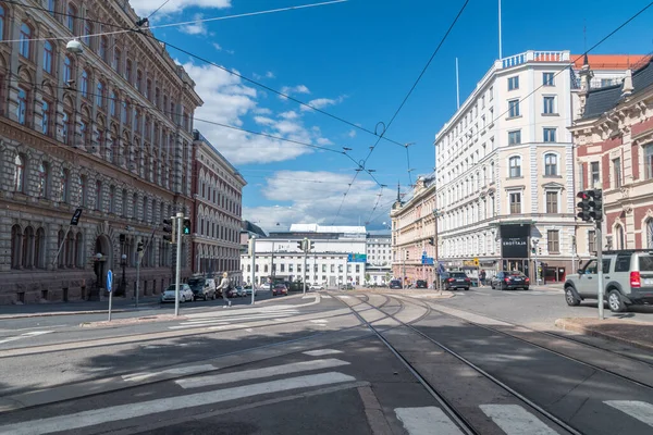 Helsinki Finlandia Agosto 2021 Calle Centro Helsinki — Foto de Stock