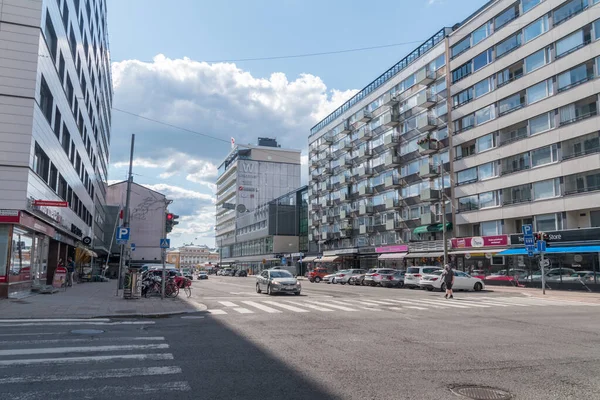 Turku Finlândia Agosto 2021 Rua Edifícios Centro Cidade Turku — Fotografia de Stock