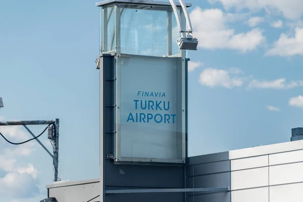 Turku Finland August 2021 Emblem Finavia Turku Airport — Stock Photo, Image