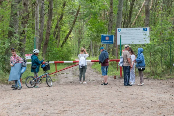 Piaski, Polonya - 17 Ağustos 2021: Rusya Federasyonu ile Polonya sınırı yakınları.
