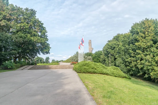 Gdansk Poland August 2021 Alley Westerplatte Monument — Stock Photo, Image