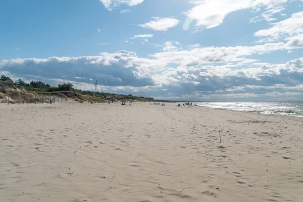 Plage Sable Fin Mer Baltique Piaski Pologne — Photo