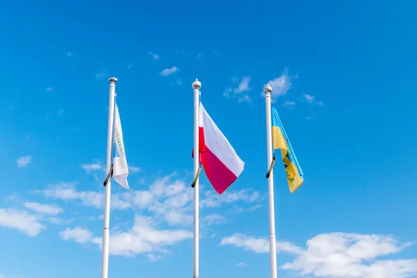 Rewa Lengyelország Augusztus 2021 Zászló Kosakowo — Stock Fotó