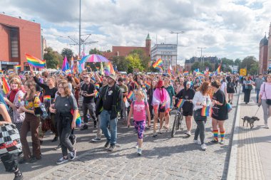 Gdansk, Polonya - 21 Ağustos 2021: Gdansk Gay Gururu.