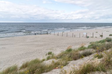 Piaski, Polonya - 17 Ağustos 2021: Polonya - Balic kıyı şeridi üzerinde Rus sınırı.