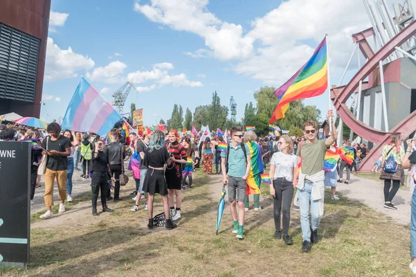Danzig Polen August 2021 Stolzer Lgbt Marsch Jungs Mädchen Queers — Stockfoto