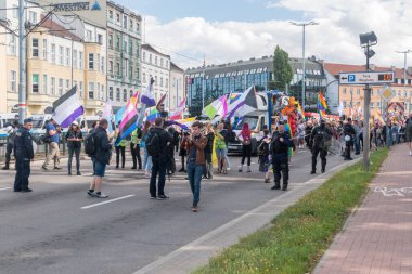 Gdansk, Polonya - 21 Ağustos 2021: Gdansk Eşitlik Yürüyüşü.