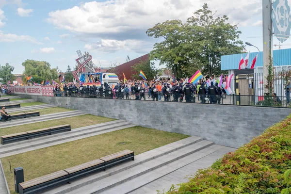 Danzig Polen August 2021 Polizisten Während Eines Gay Pride — Stockfoto