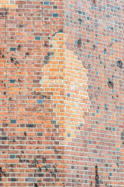 Brick Wall Part New Bricks Renovation — Stock Photo, Image