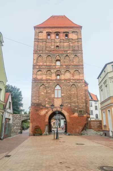 Chojnice Polonia Settembre 2021 Porta Czluchowska Nel Centro Storico Chojnice — Foto Stock